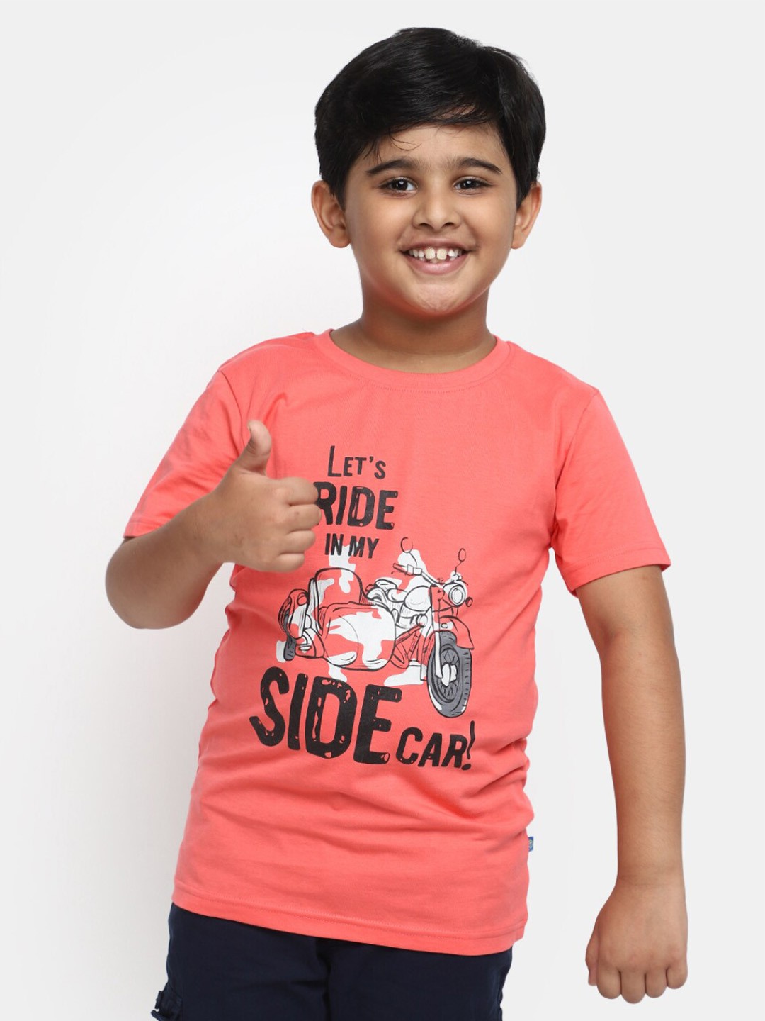 

V-Mart Boys Graphic Printed Cotton Casual T-shirt, Orange