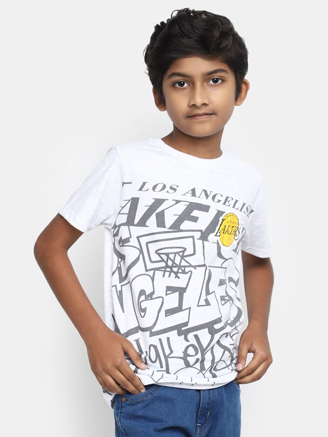 

V-Mart Boys Typography Printed Cotton T-shirt, White