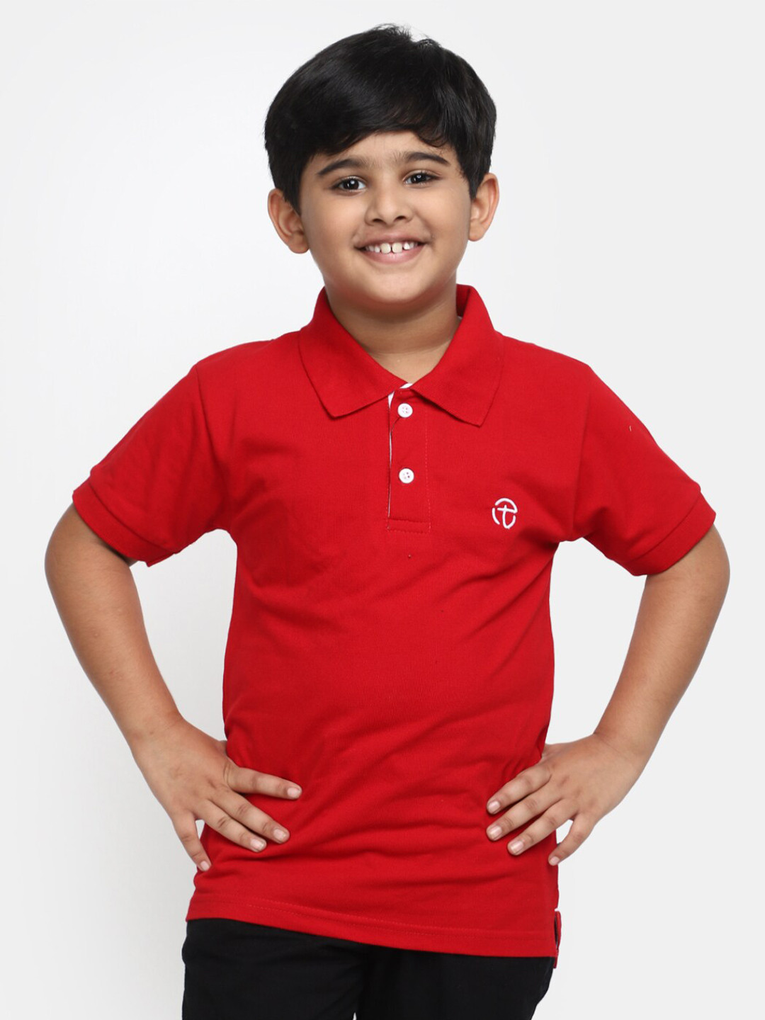 

V-Mart Boys Red Polo Collar Cotton T-Shirt