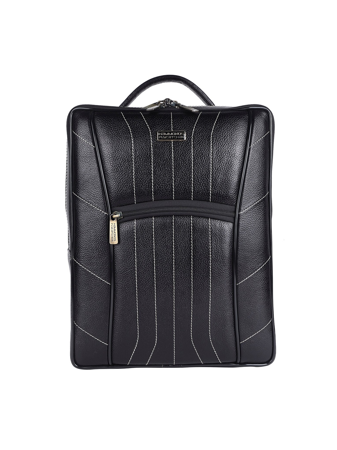

HAMMONDS FLYCATCHER Unisex 16 Inch Laptop Leather Backpack, Black