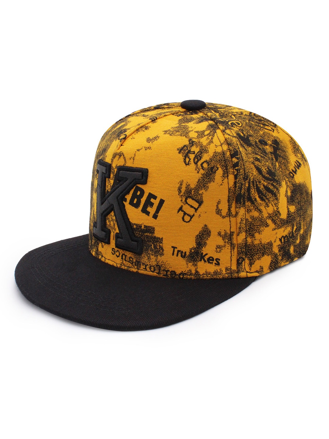 

JENNA Unisex Printed Adjustable Snapback Baseball Cap, Black