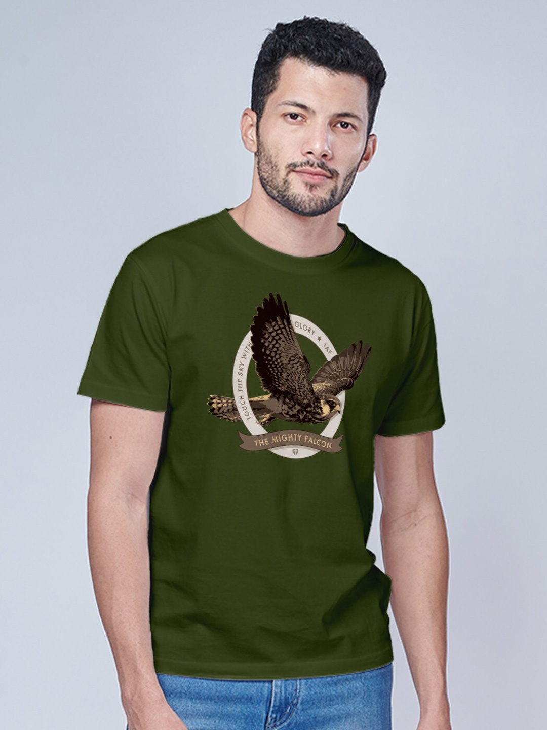 

Aero Armour Unisex Graphic Printed Pure Cotton T-shirt, Olive