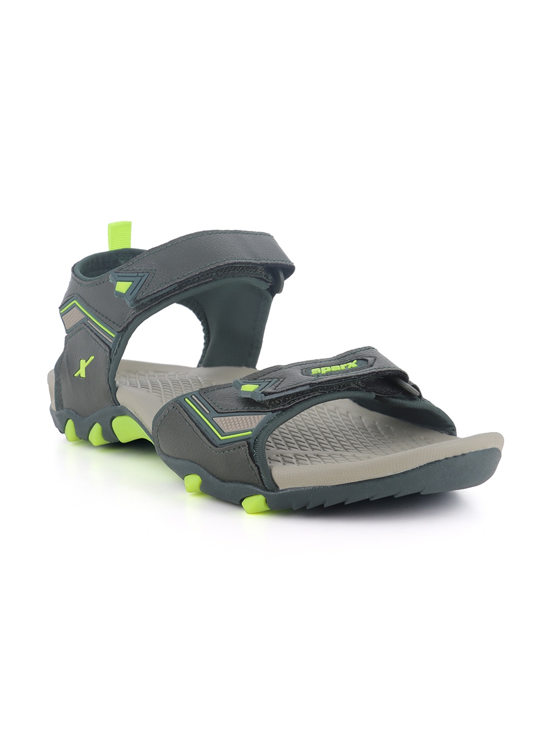

Sparx Men Textured Floater Sports Sandals, Green