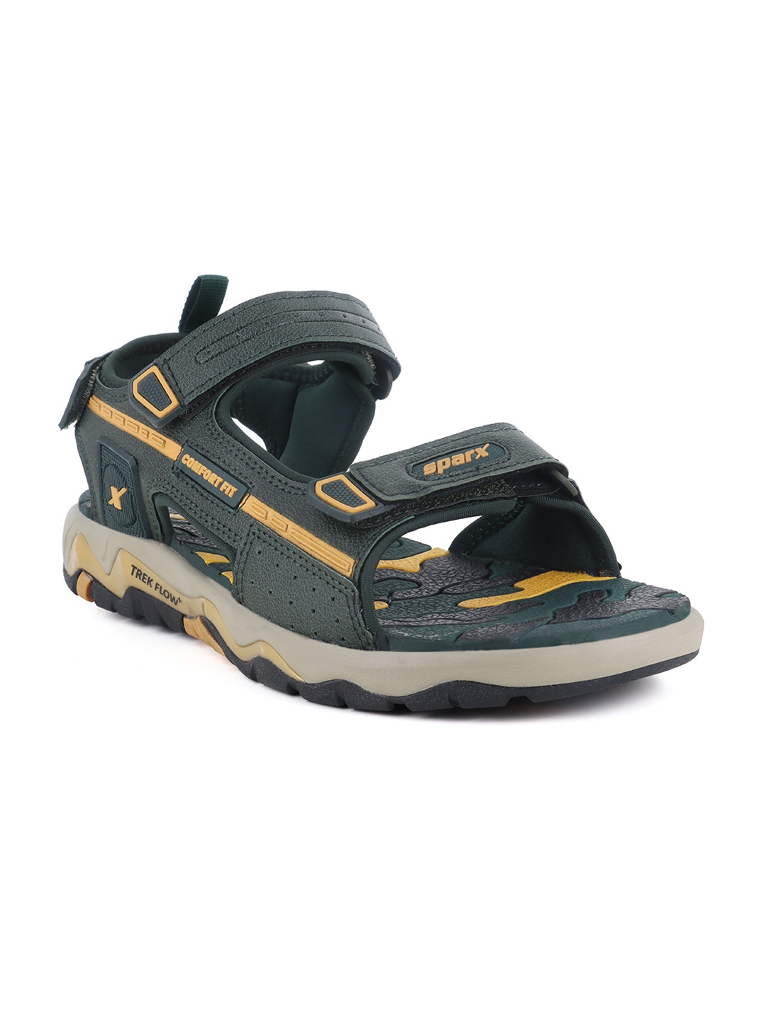 

Sparx Men Textured Floater Sports Sandals, Green