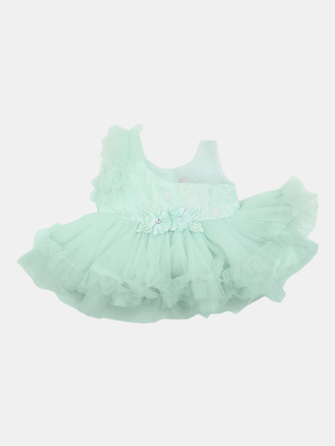 

V-Mart Infants Girls Ruffled Corsage Fit & Flare Dress, Green