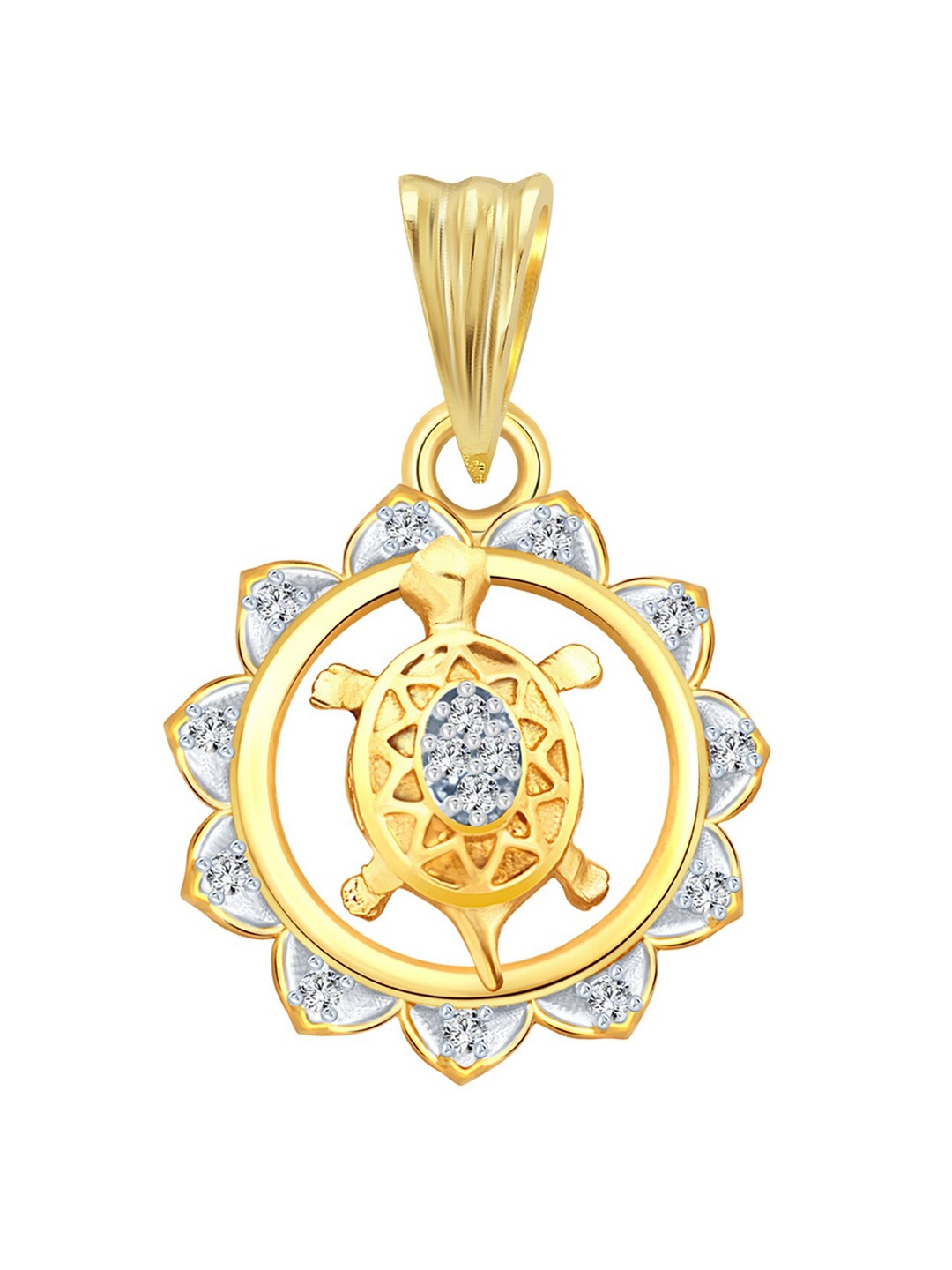

Vighnaharta Unisex Gold-Plated CZ-Studded Pendant