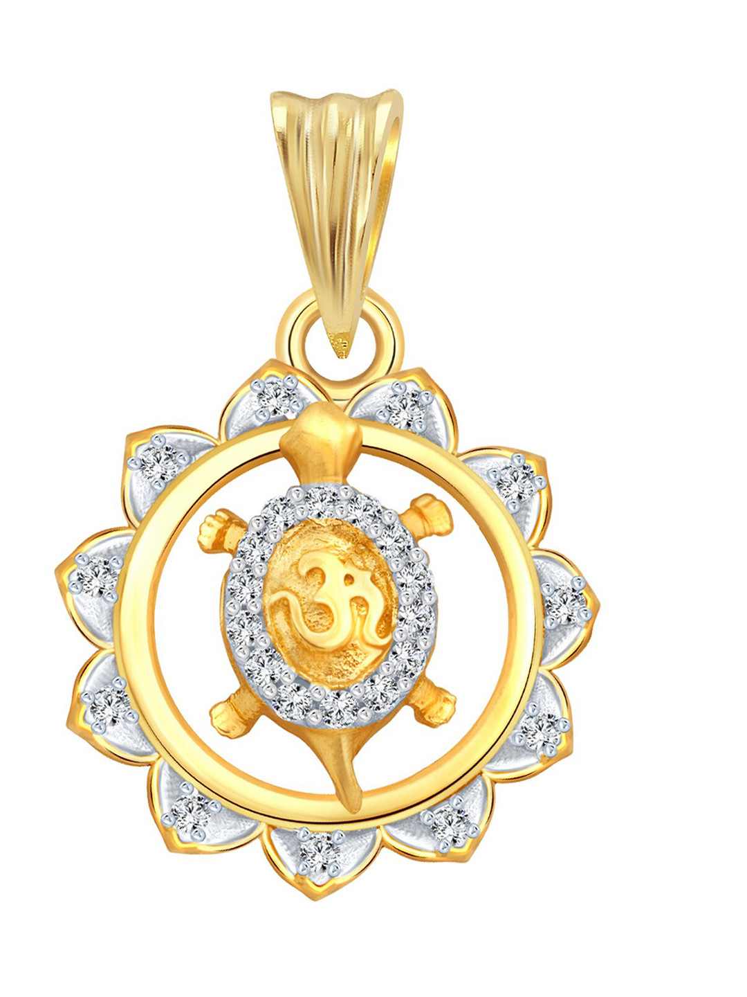 

Vighnaharta Unisex Gold & Rhodium-Plated CZ-Studded Pendant