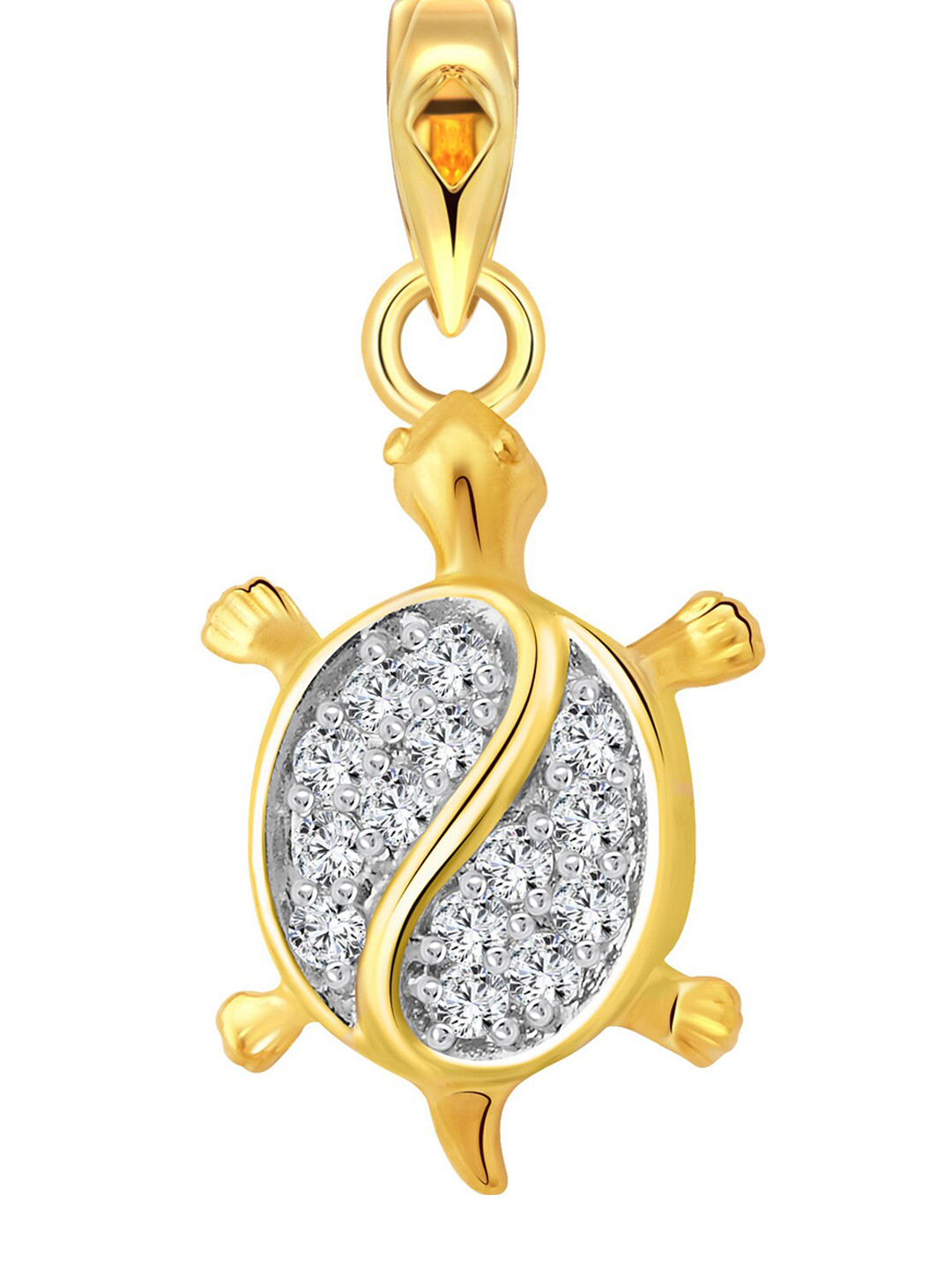 

Vighnaharta Unisex Gold & Rhodium-Plated CZ-Studded Pendant