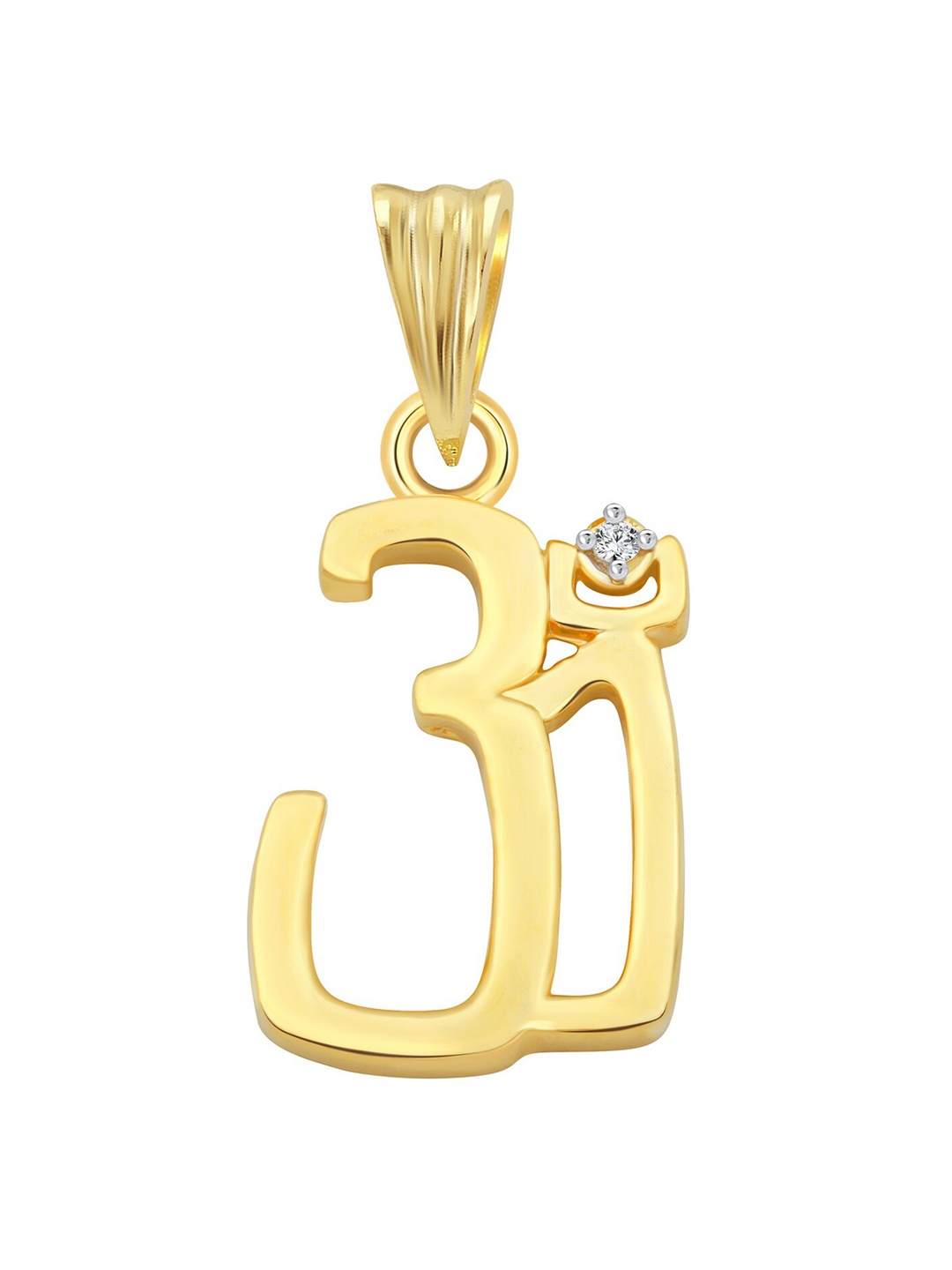 

Vighnaharta Gold & Rhodium-Plated CZ-Studded Om Pendant