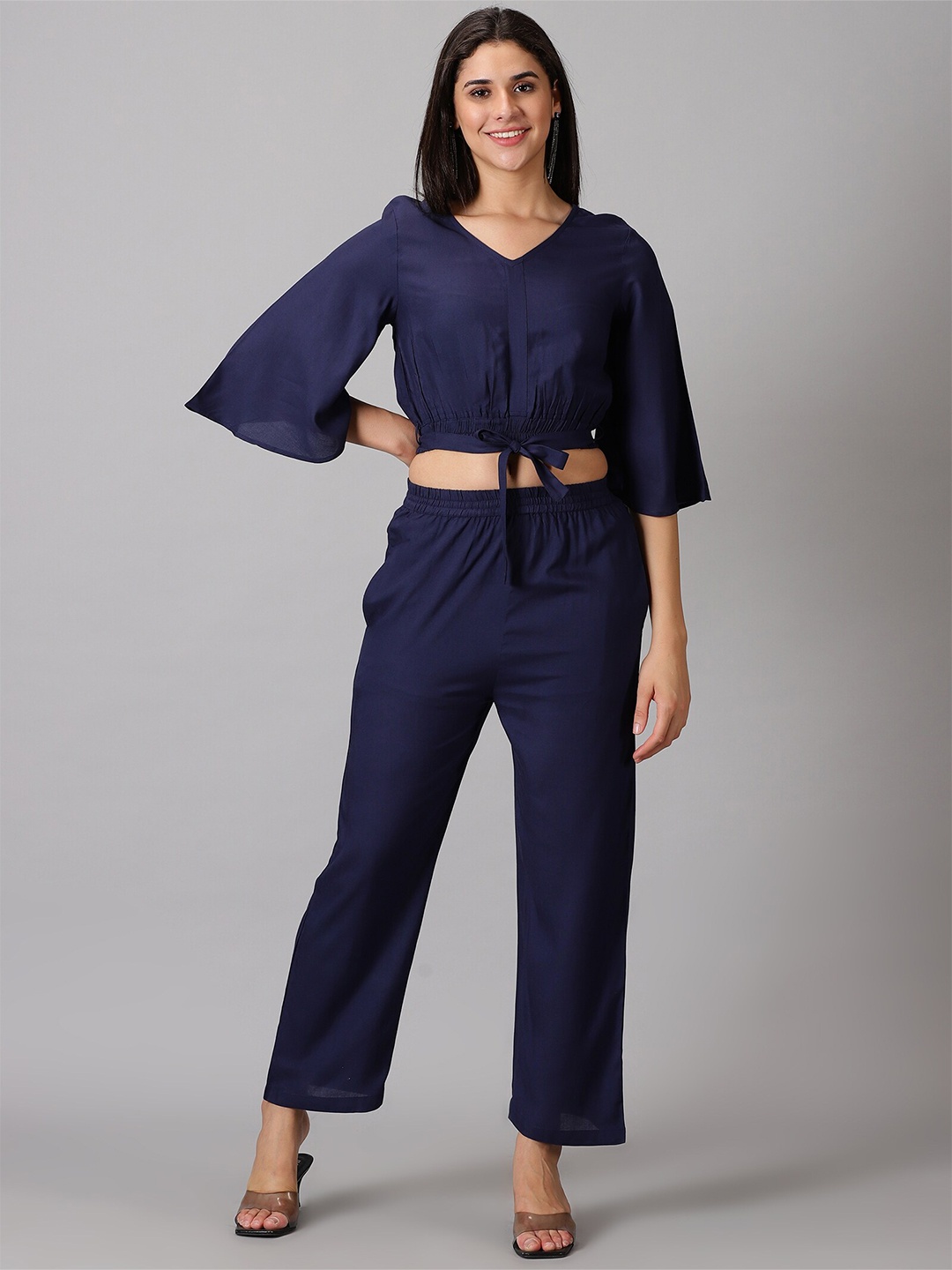 

DRESSAR Crop Top With Trousers, Blue