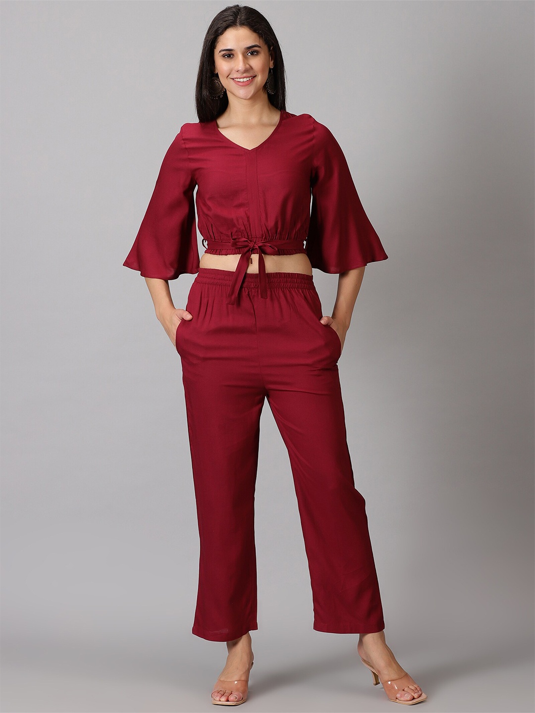 

DRESSAR Top With Trousers, Maroon