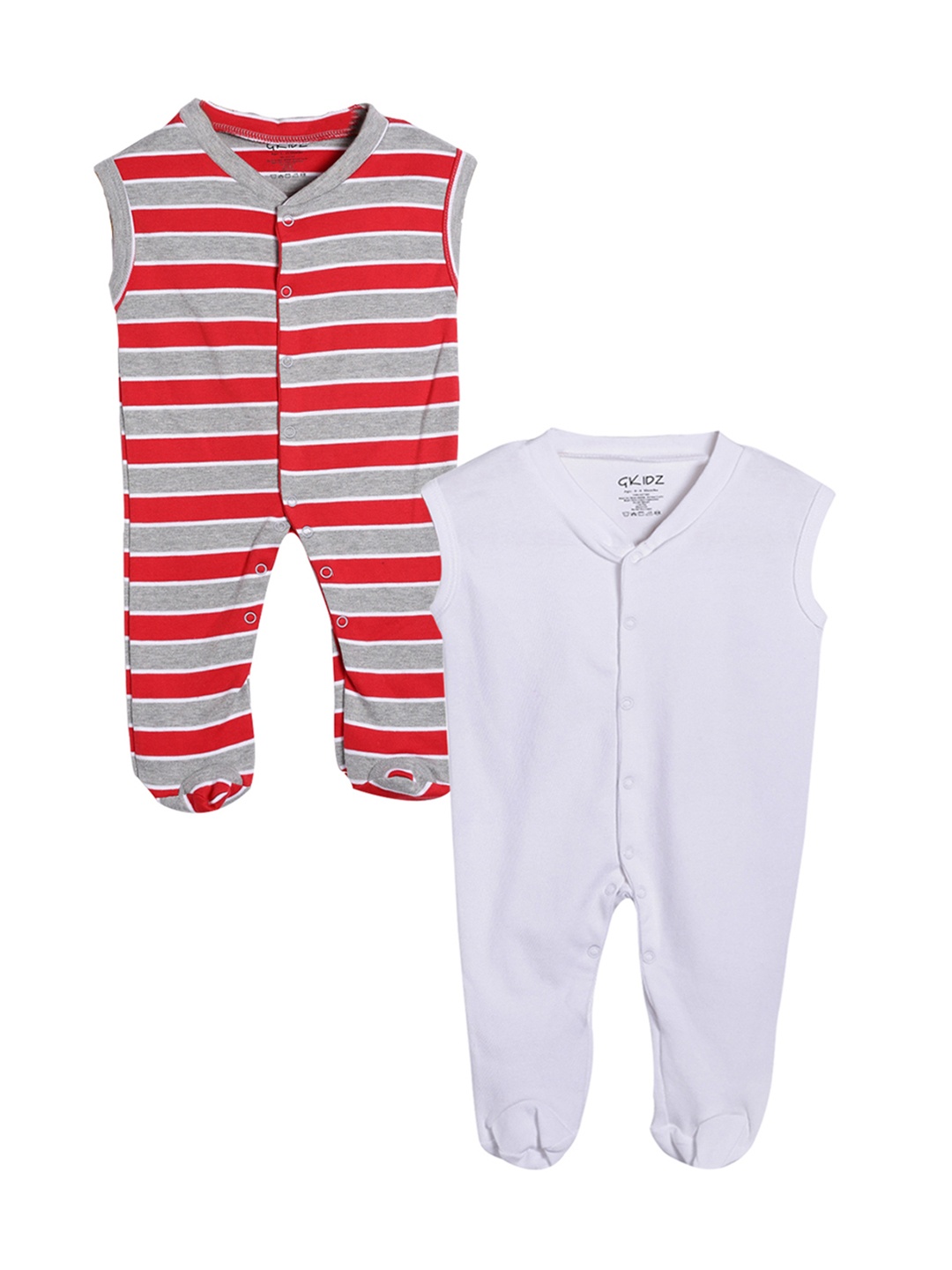 

Gkidz Kids Pack Of 2 Sleepsuits, White
