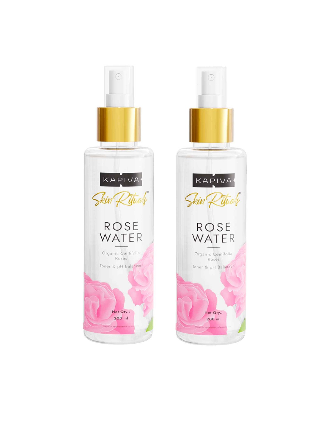 

Kapiva Skin Rituals Set Of 2 Rose Water Toner & pH Balancer - 200ml Each, White