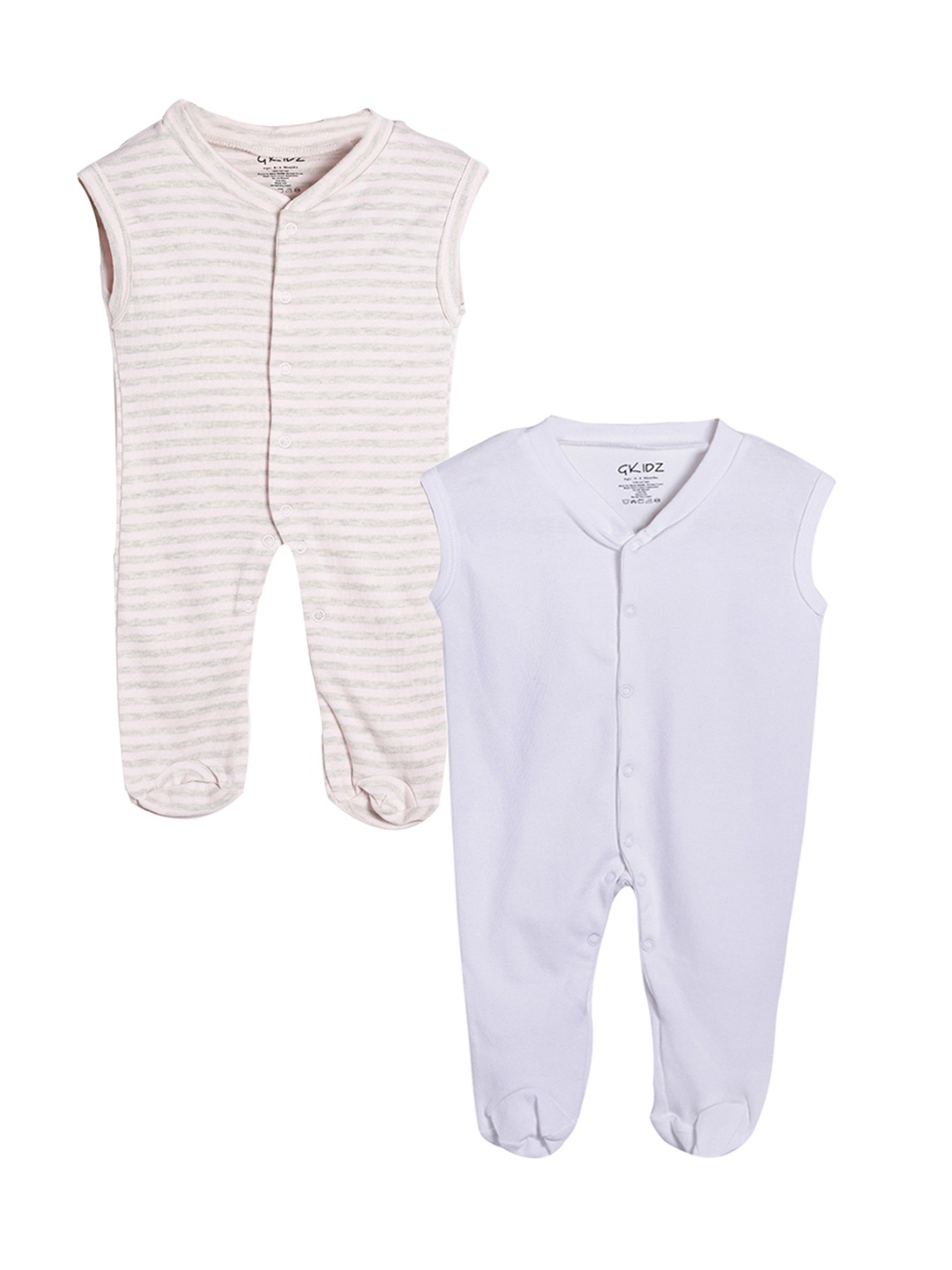 

Gkidz Kids Pack Of 2 Sleepsuits, White