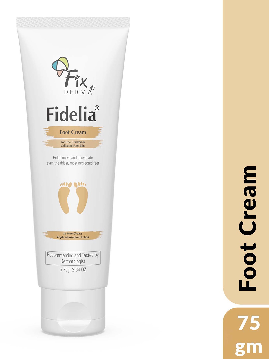 

FIXDERMA Fidelia Foot Cream for Dry & Cracked Feet - 75 g, White