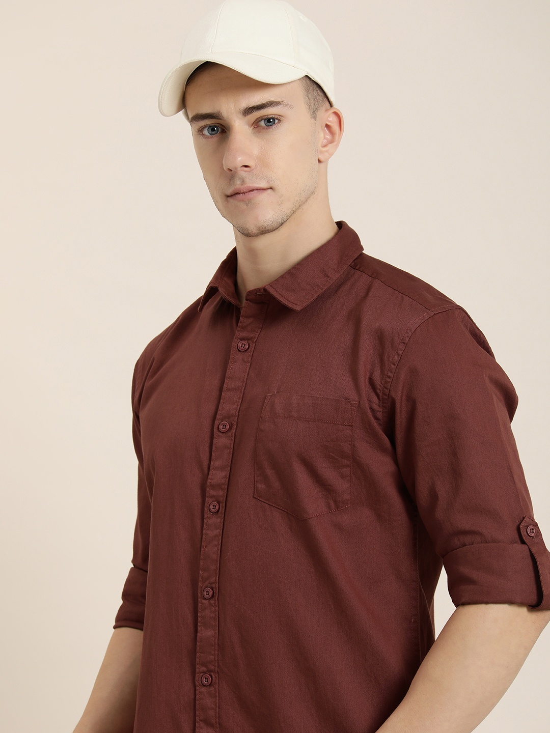 

Moda Rapido Men Slim Fit Opaque Casual Shirt, Brown