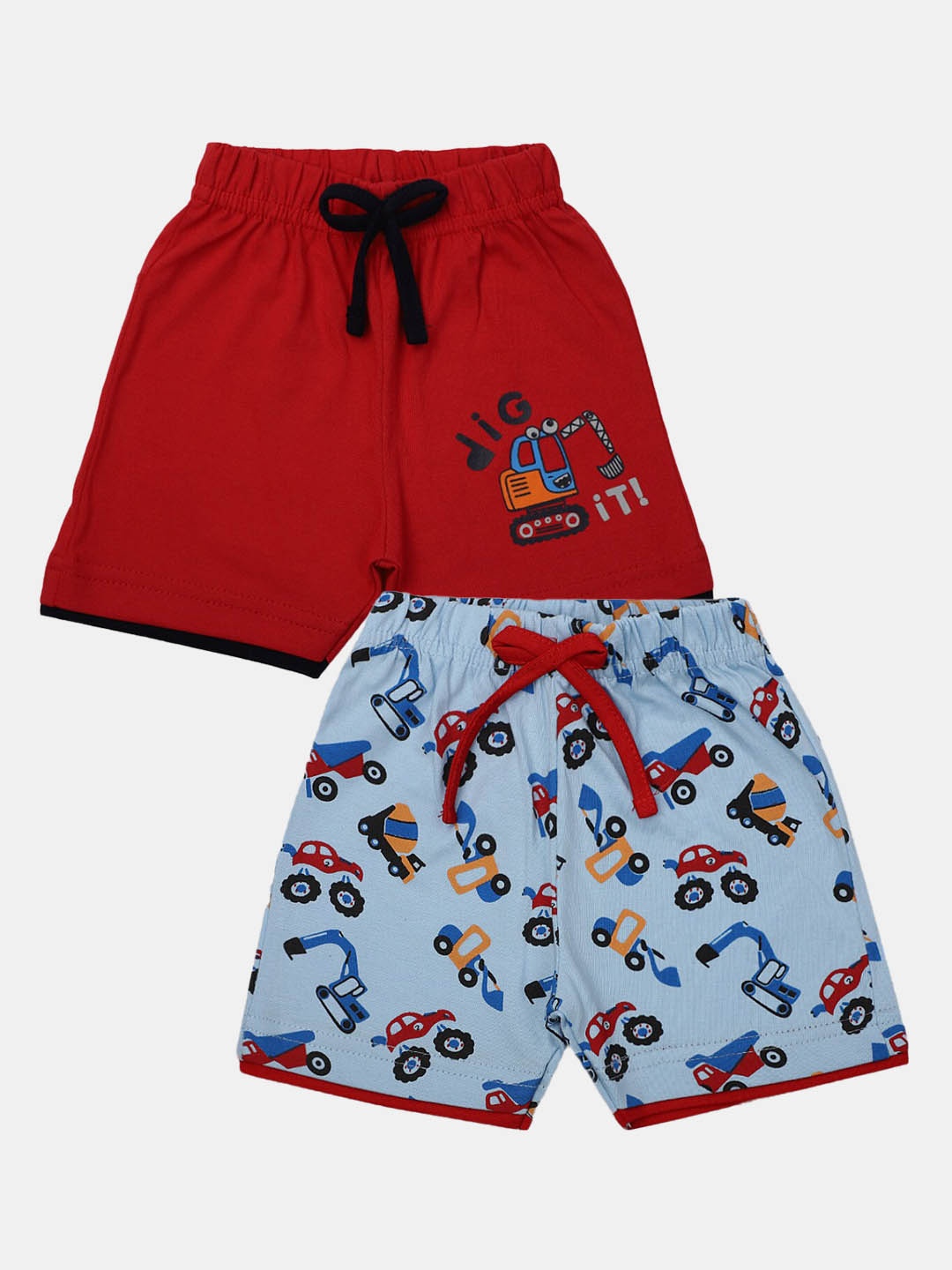 

V-Mart Infants Pack Of 2 Printed Cotton Shorts, Blue