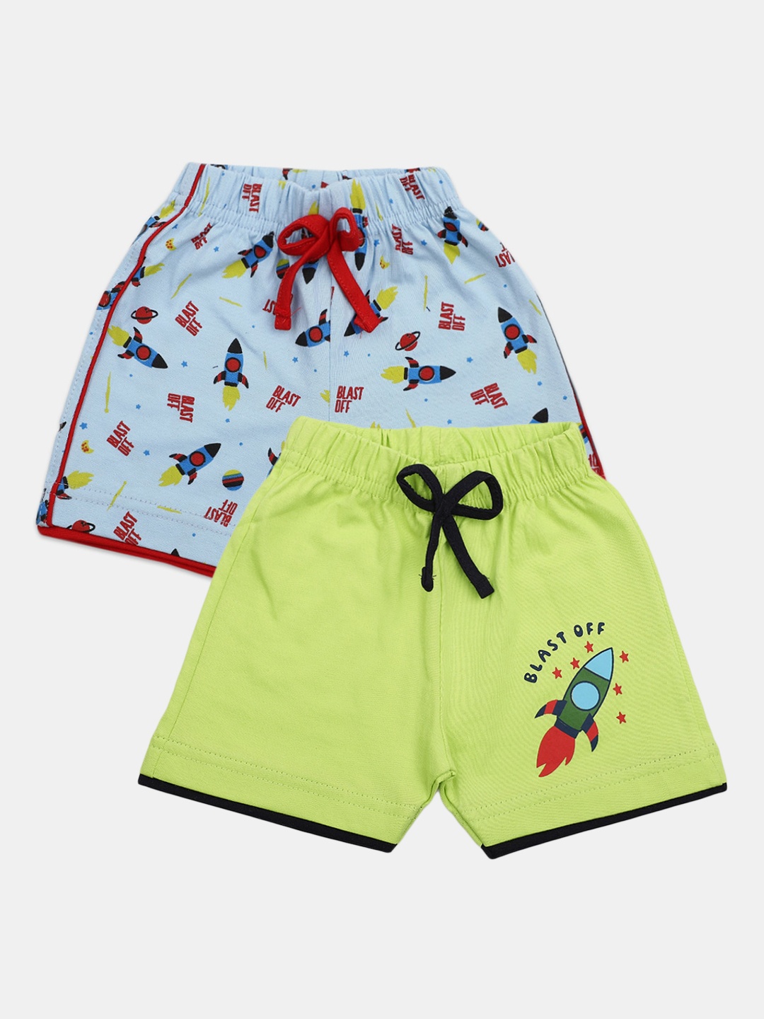 

V-Mart Infants Pack Of 2 Printed Cotton Shorts, Blue