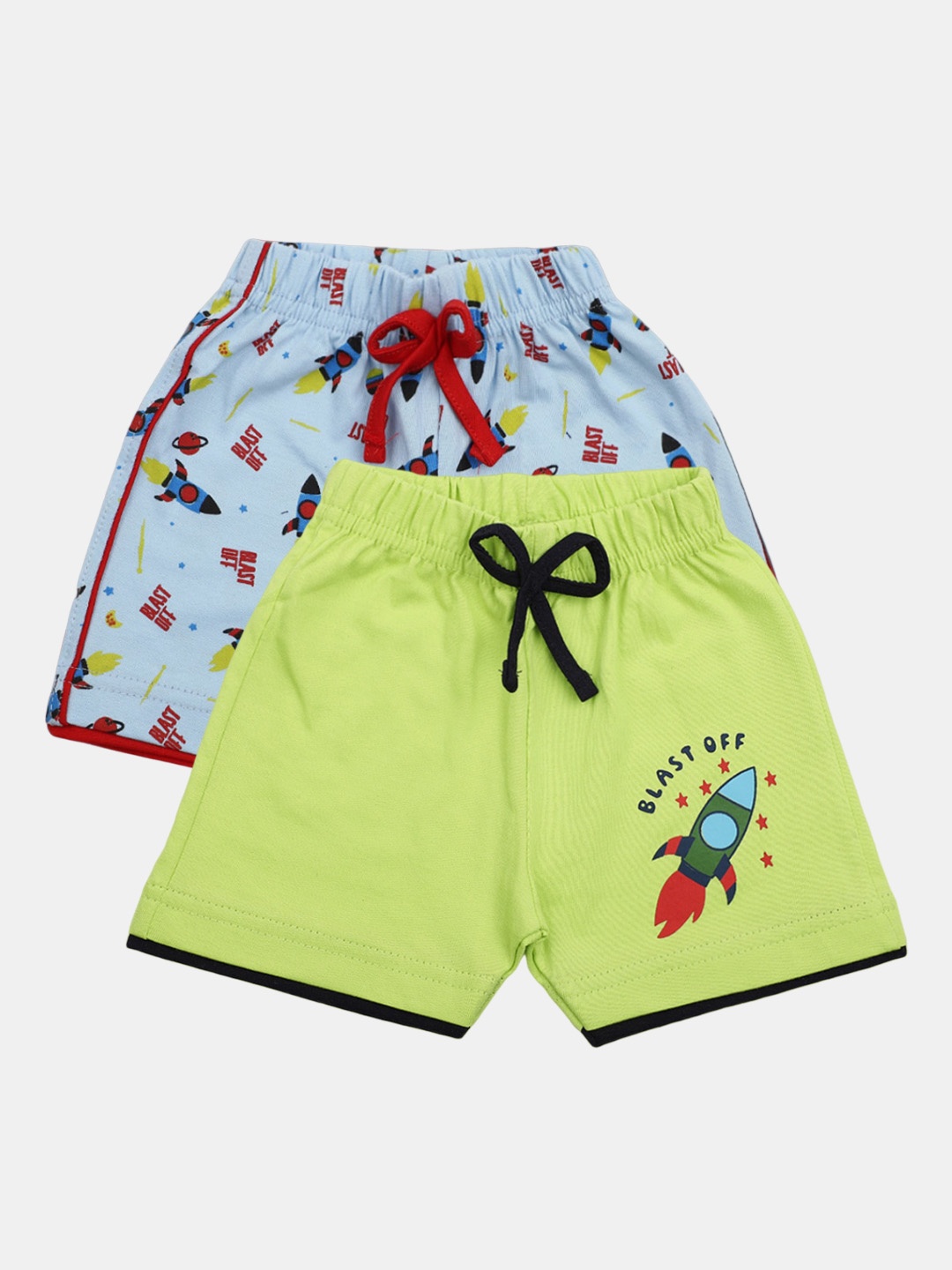 

V-Mart Infants Pack of 2 Printed Cotton Shorts, Blue