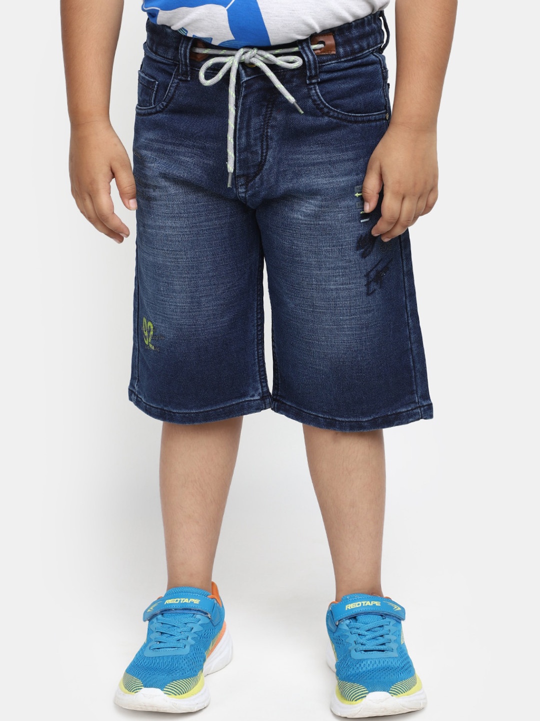 

V-Mart Boys Cotton Denim Shorts, Blue