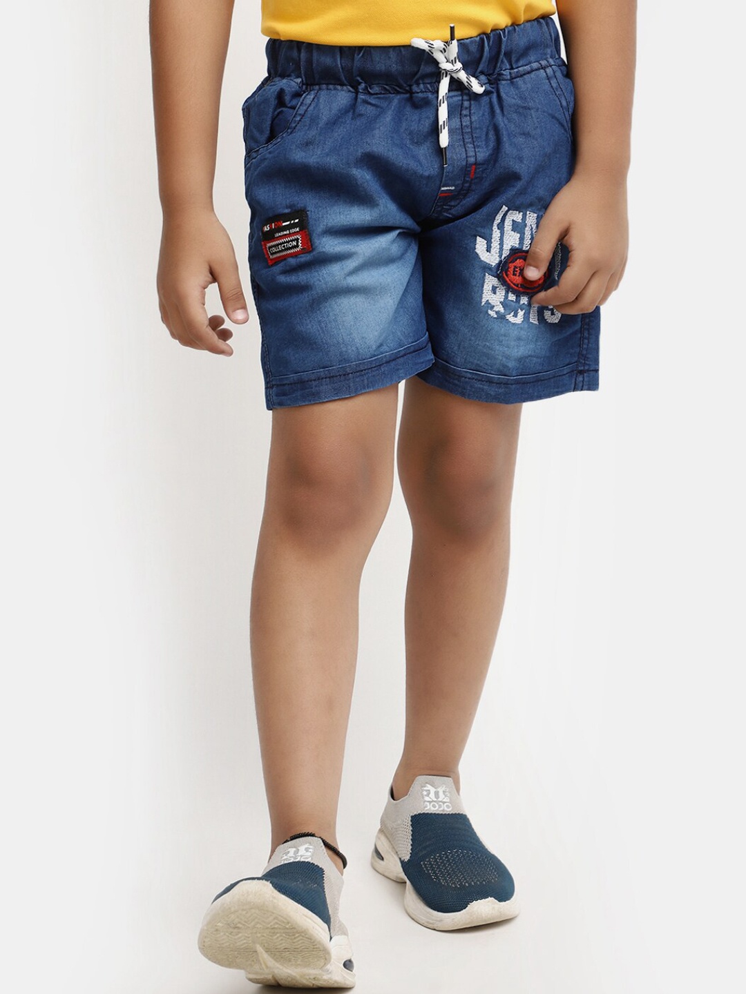 

V-Mart Boys Washed Denim Shorts, Blue
