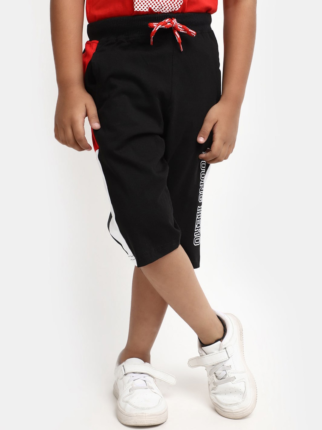 

V-Mart Boys Cotton Regular Shorts, Black