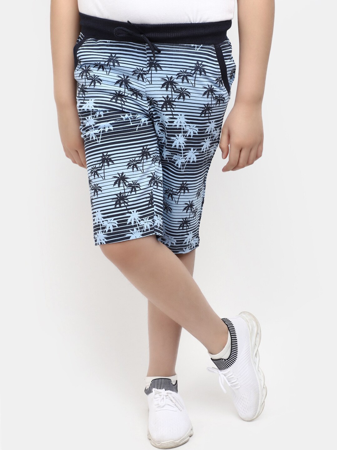 

V-Mart Boys Tropical Printed Cotton Shorts, Blue