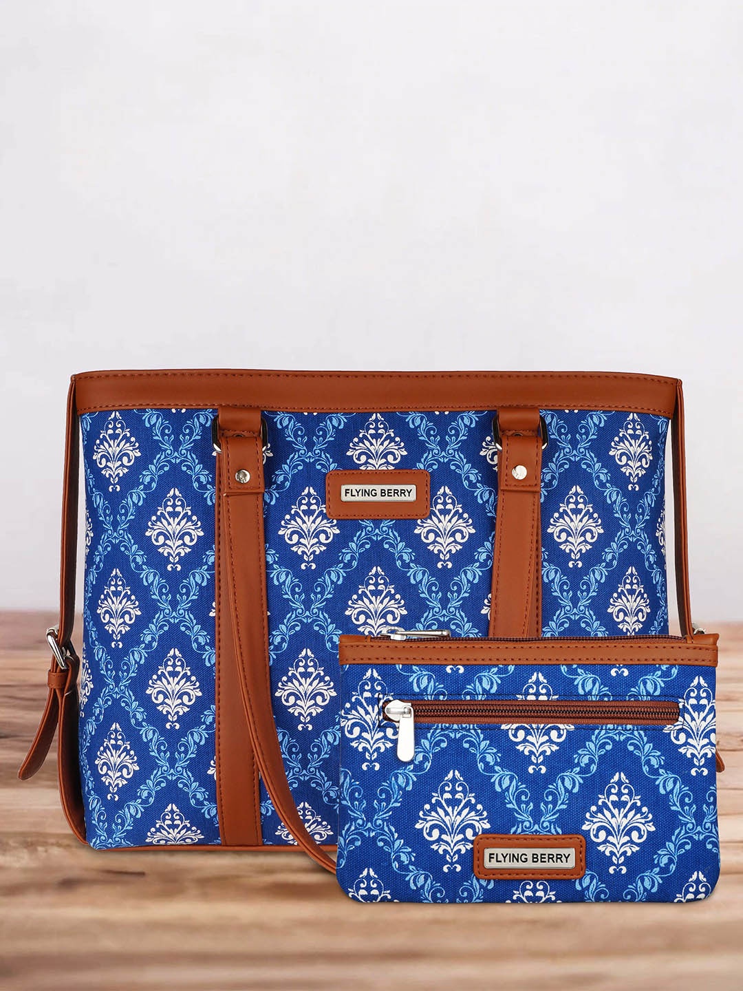 

FLYING BERRY Printed Laptop Bag With Pouch Up to 16 inch, Blue