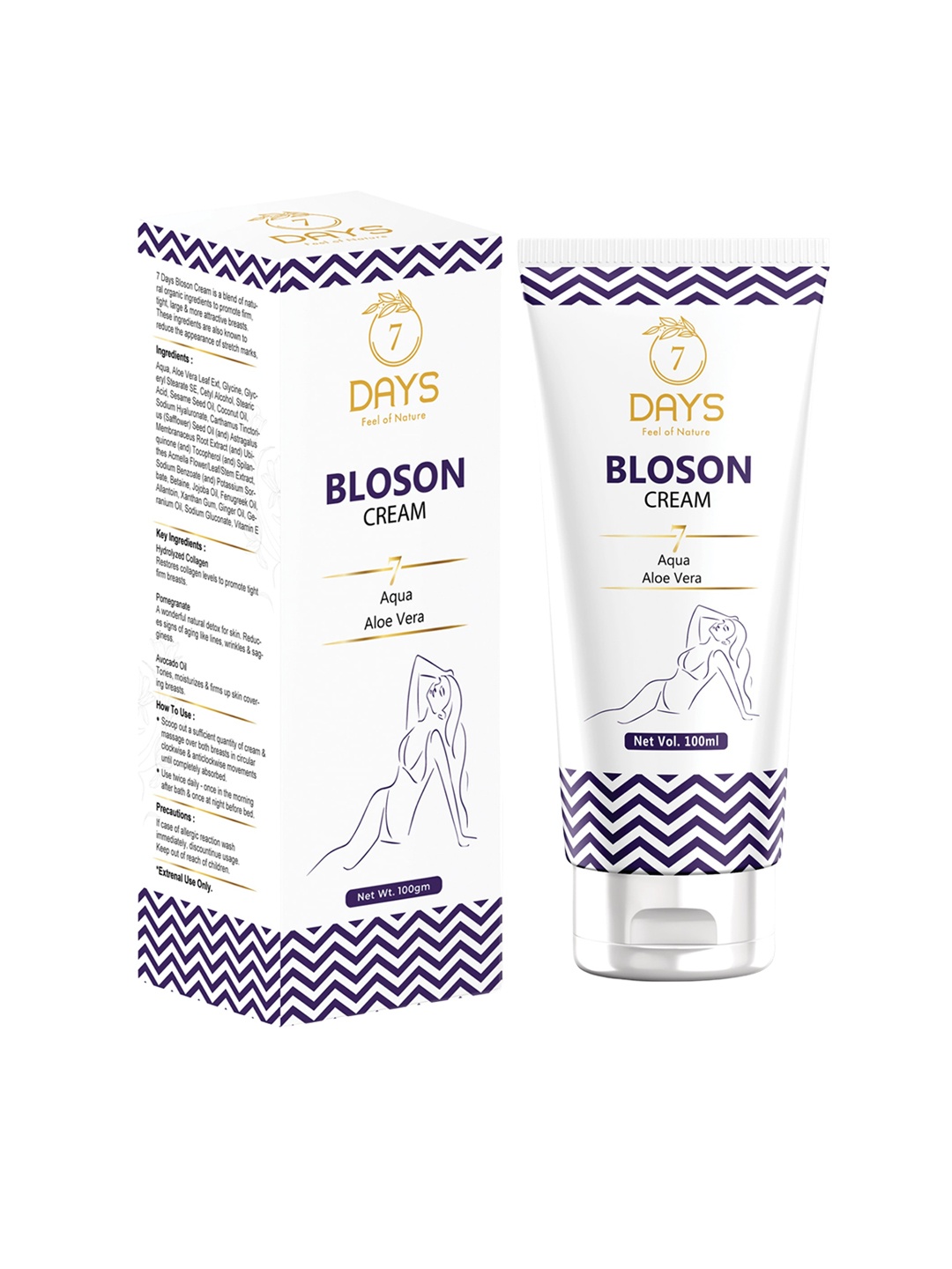 

7 DAYS Bust Breast Enlargement Enhancement Increase Massage Oil Bloson Cream - 100 g, White