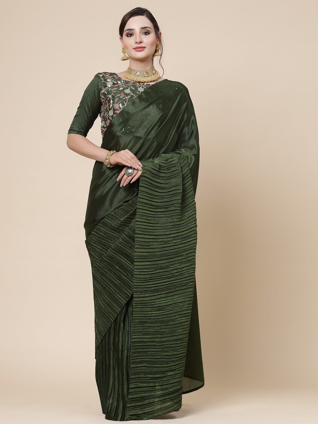 

KALINI Pure Silk Saree, Green