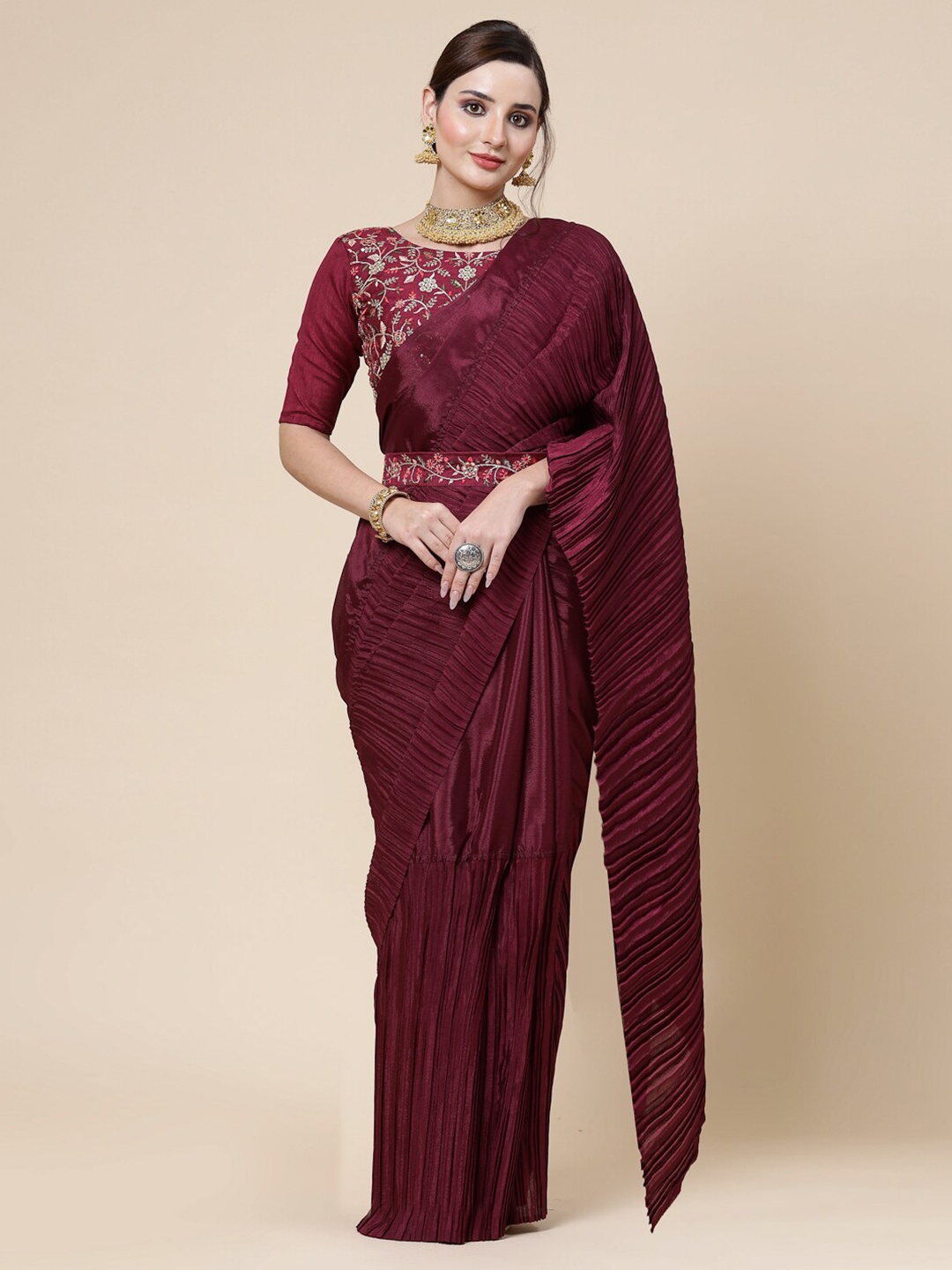 

KALINI Pure Silk Saree, Maroon