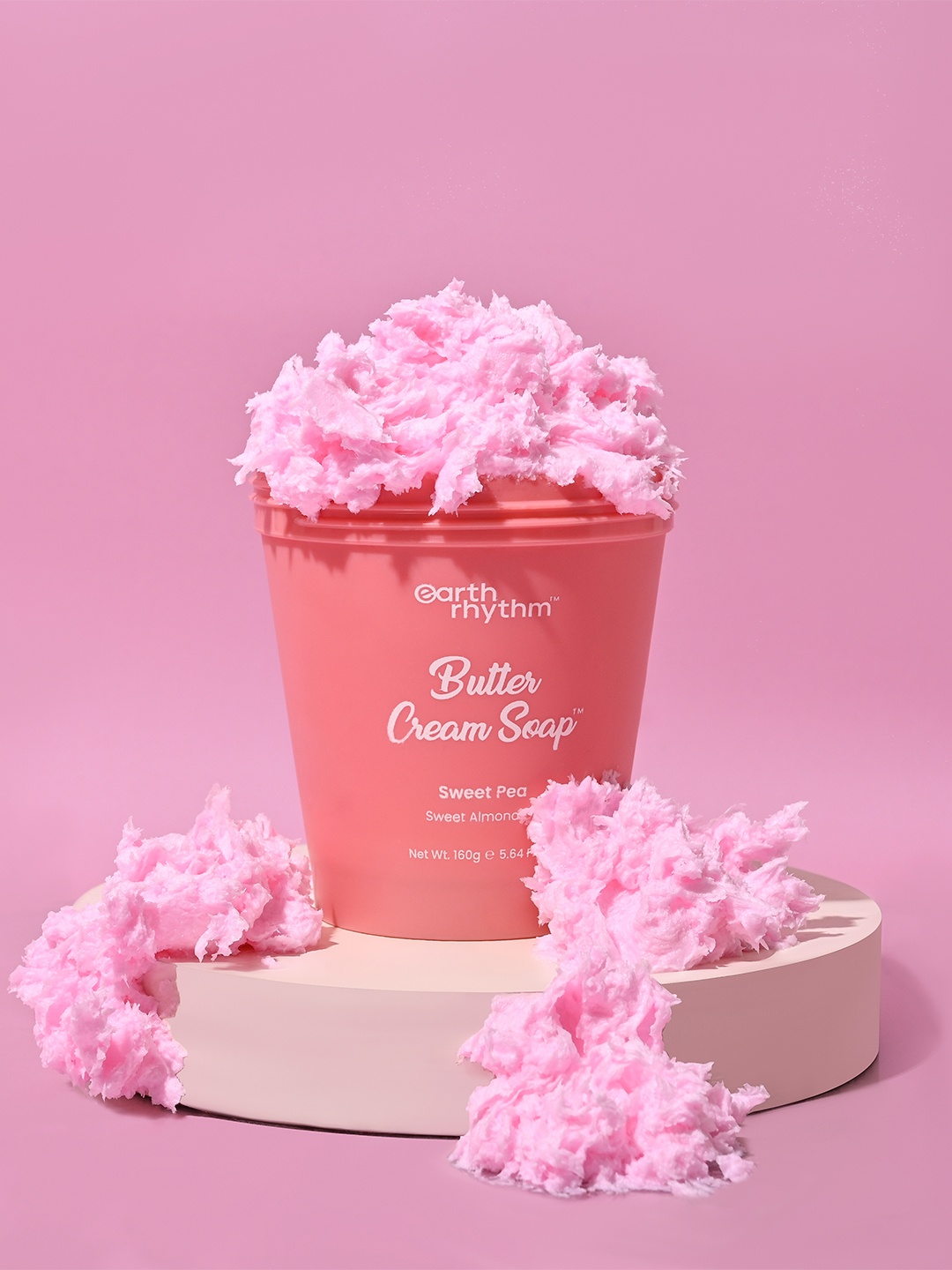 

Earth Rhythm Sweet Pea Butter Cream Soap with Sweet Almond Oil - 160g, Pink