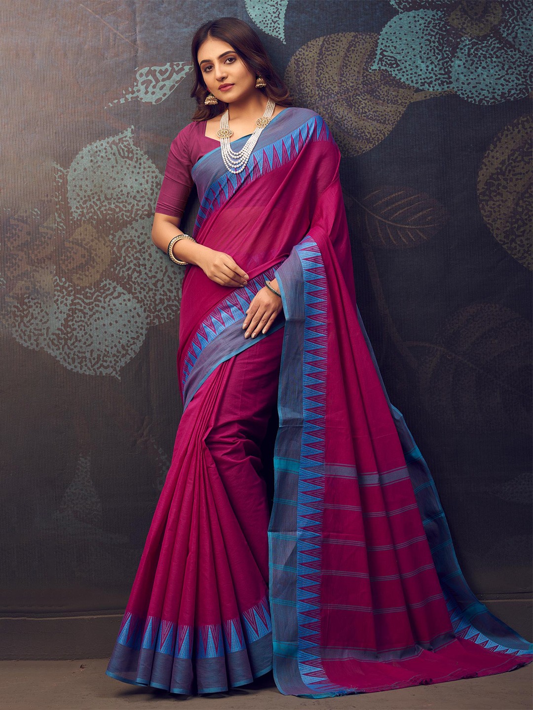 

Unnati Silks Woven Design Pure Cotton Handloom Chettinad Saree, Purple