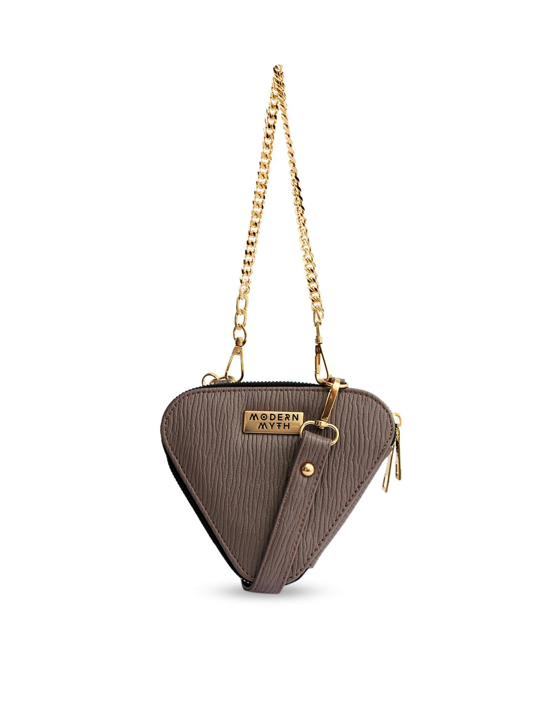 

MODERN MYTH Textured Structured Sling Bag, Grey