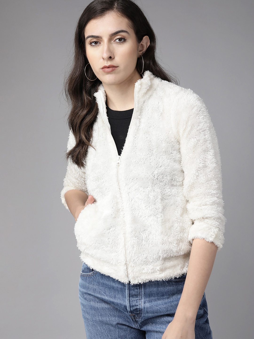 

Roadster Women Off White Sweatshirt