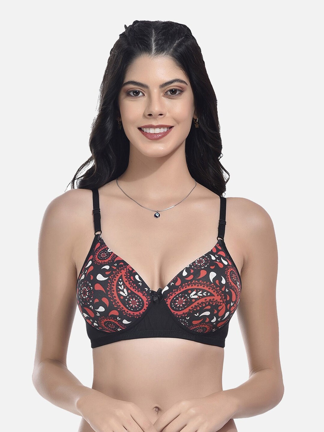 

StyFun Floral Bra Full Coverage Lightly Padded, Black