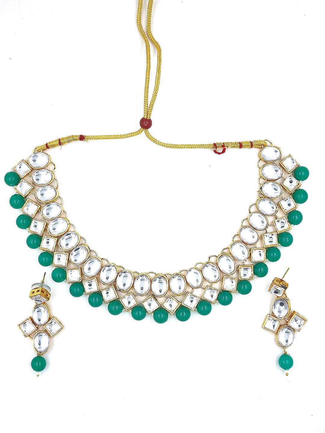 

Anouk Gold-Plated Beads & Stones Studded Choker Jewellery Set