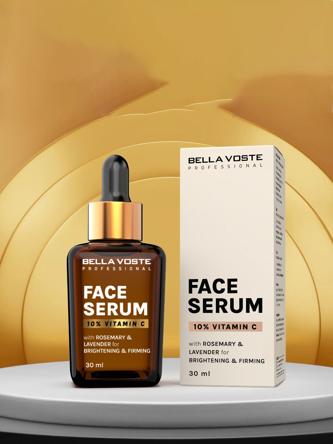 

Bella Voste Professional 10% Vitamin C Face Serum with Rosemary & Lavender - 30 ml, Brown