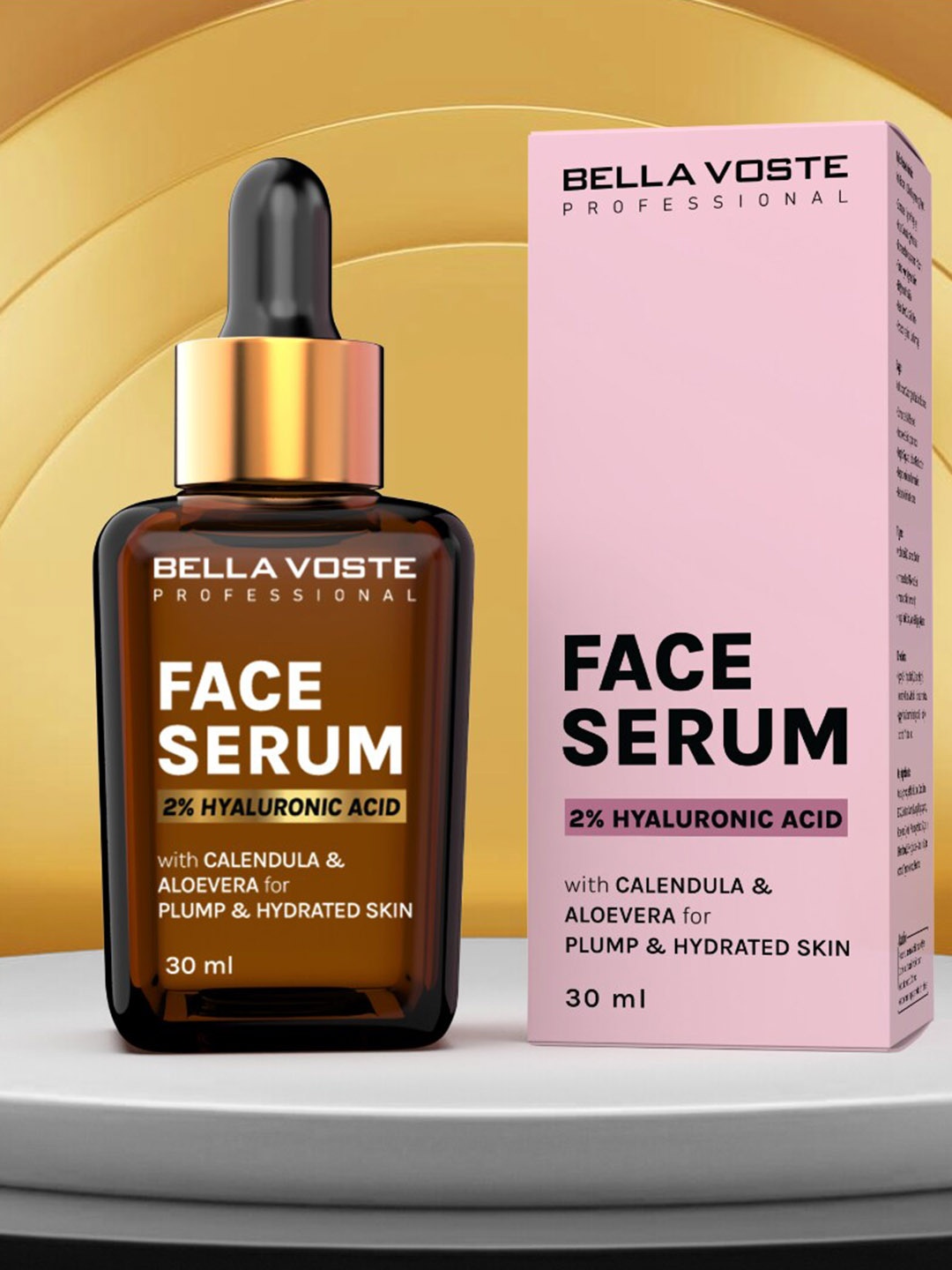 

Bella Voste Professional 2% Hyaluronic Acid Face Serum with Calendula & Aloevera - 30 ml, Brown