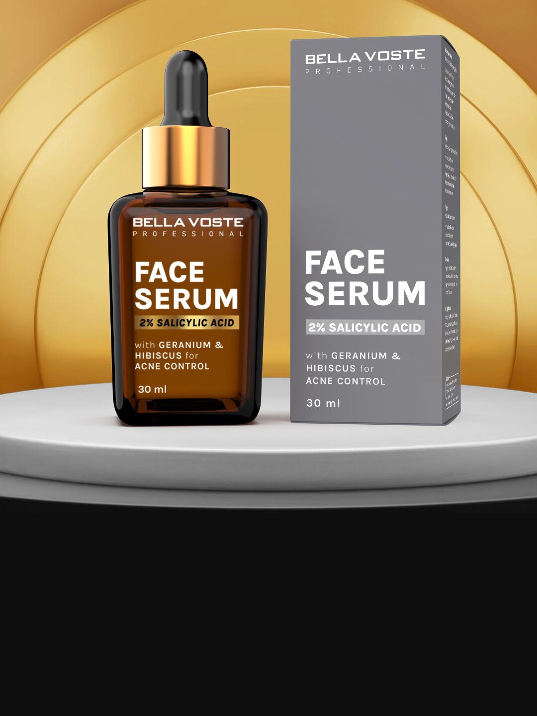 

Bella Voste Professional 2% Salicylic Acid Face Serum with Geranium & Hibiscus - 30 ml, Brown