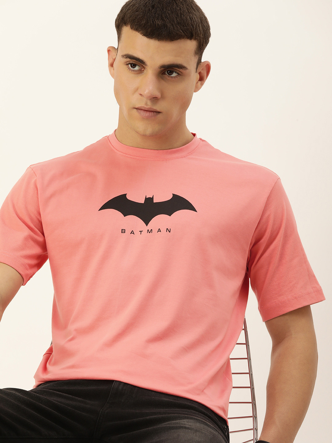 

Kook N Keech Men Batman Printed Pure Cotton T-shirt, Peach