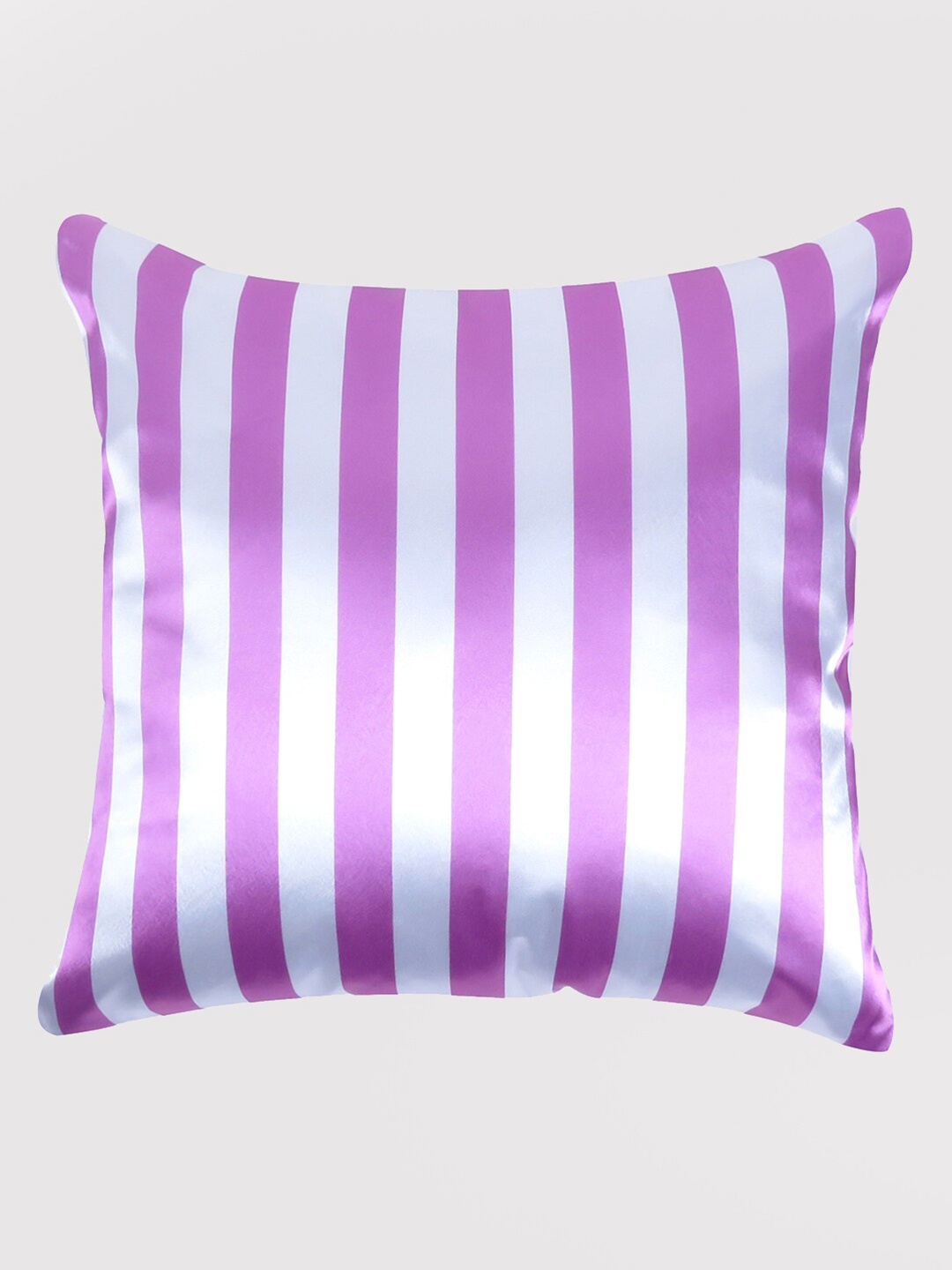 

OUSSUM Pink & White Striped Satin Square Cushion Cover