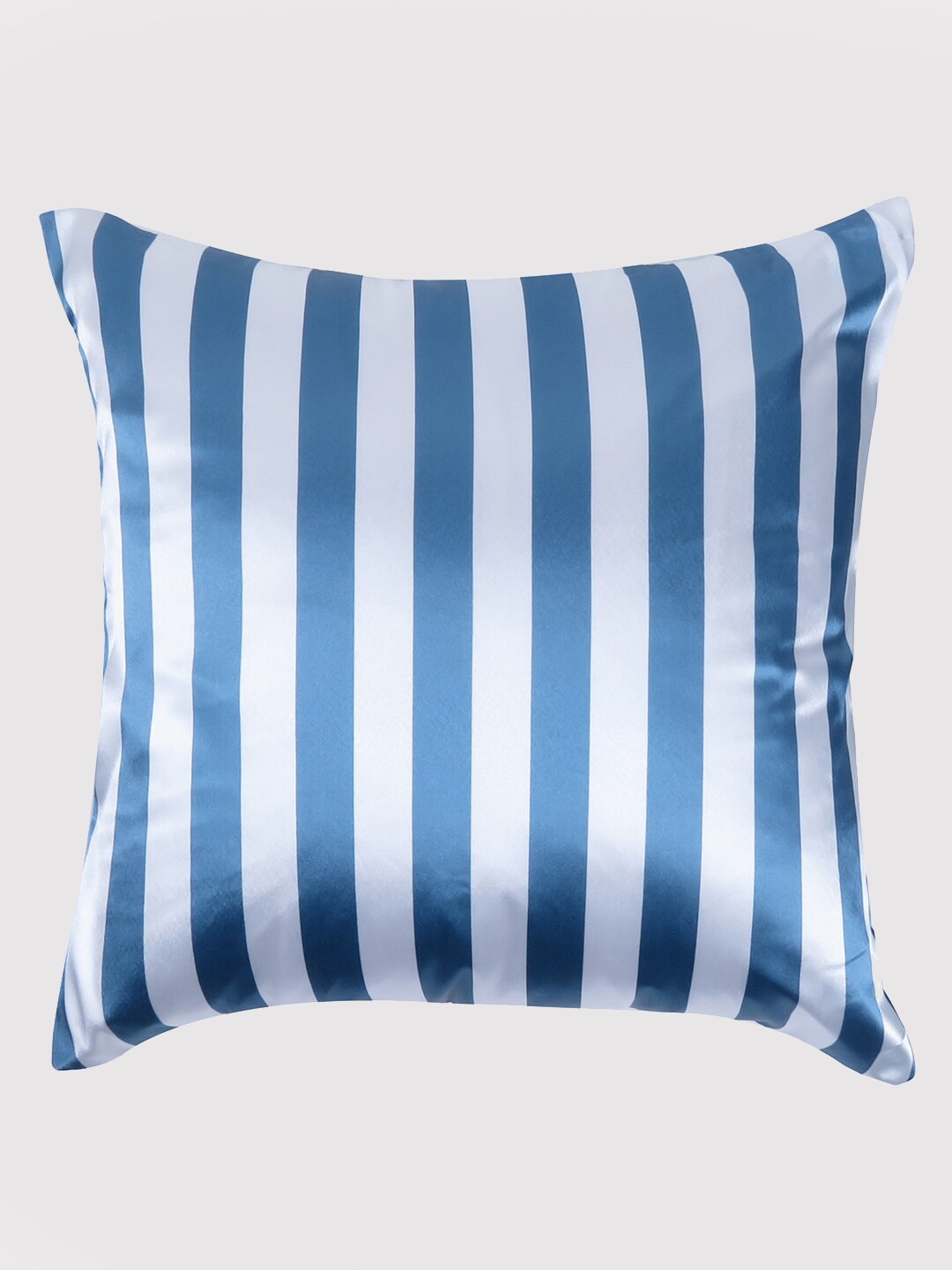 

OUSSUM Grey & White Striped Satin Square Cushion Cover