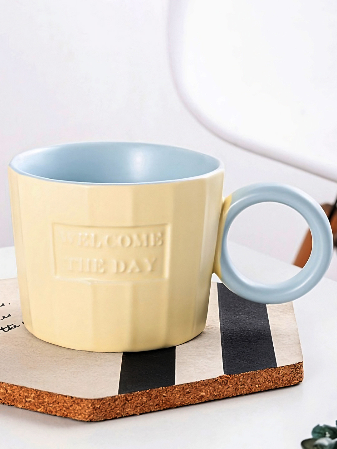 

BonZeaL Pack of 1 Solid Ceramic Matte Coffee Mug - 300ml, Yellow