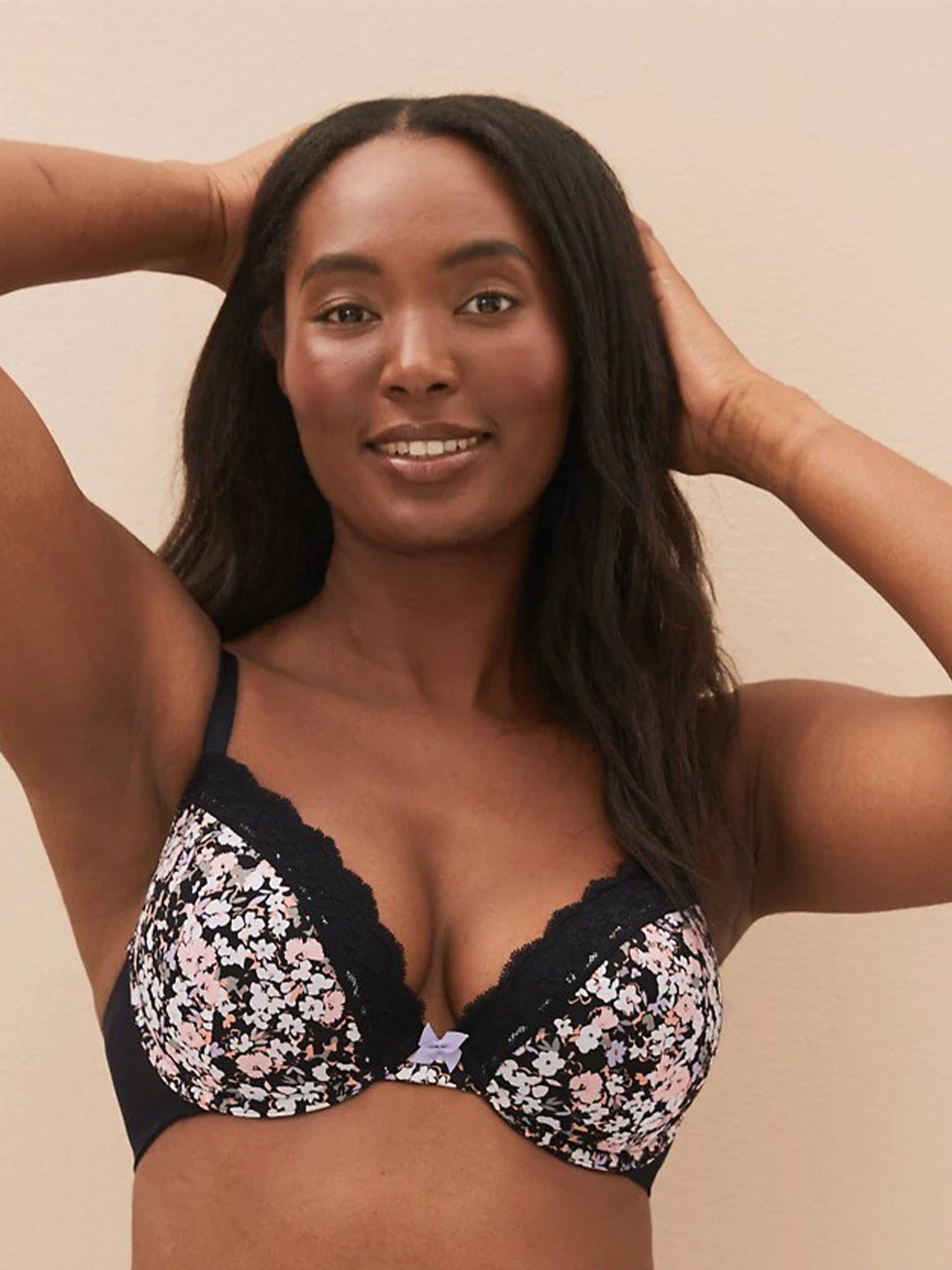 

Marks & Spencer Floral Printed Full Coverage All Day Comfort Lightly Padded Bra, Black