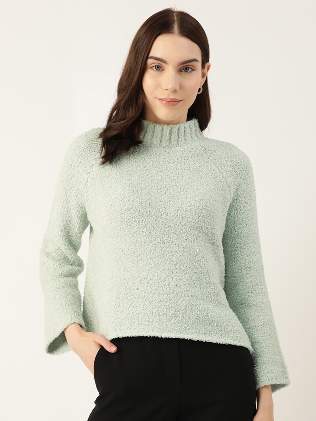 

Madame Boucle High Neck Pullover, Green