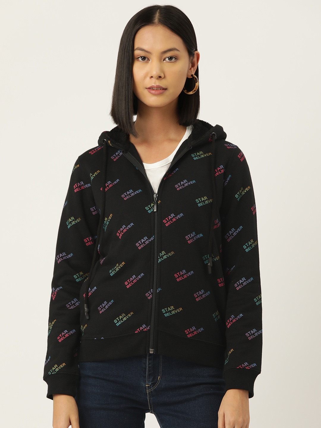 

Madame Printed Hooded Sweatshirt, Black