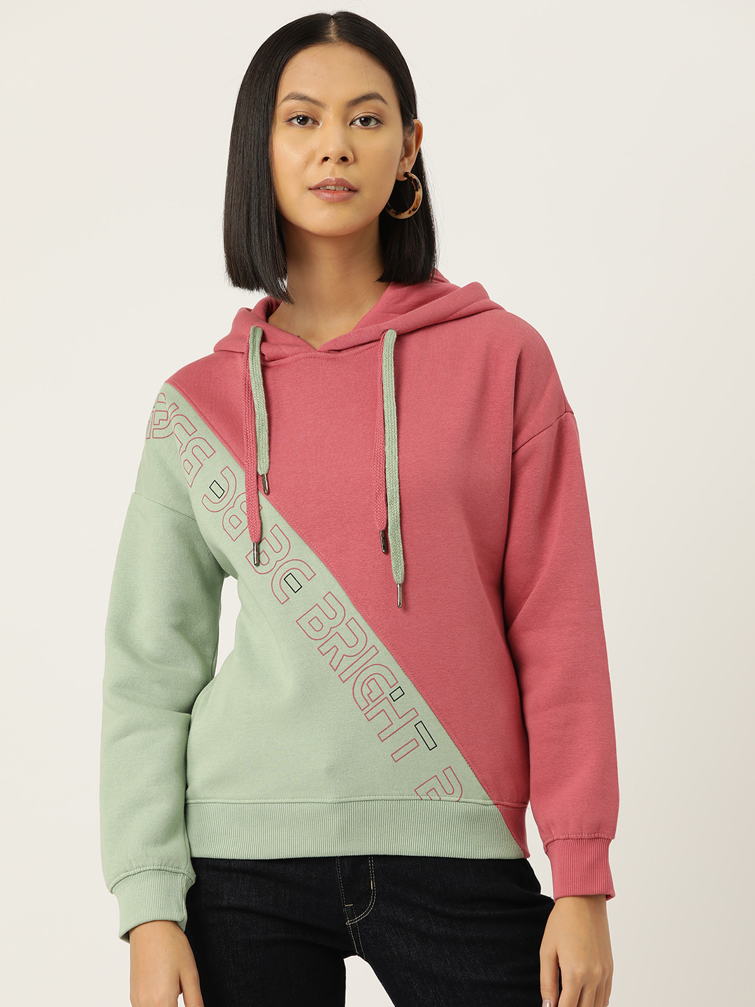 

Madame Colourblocked Hooded Sweatshirt, Pink