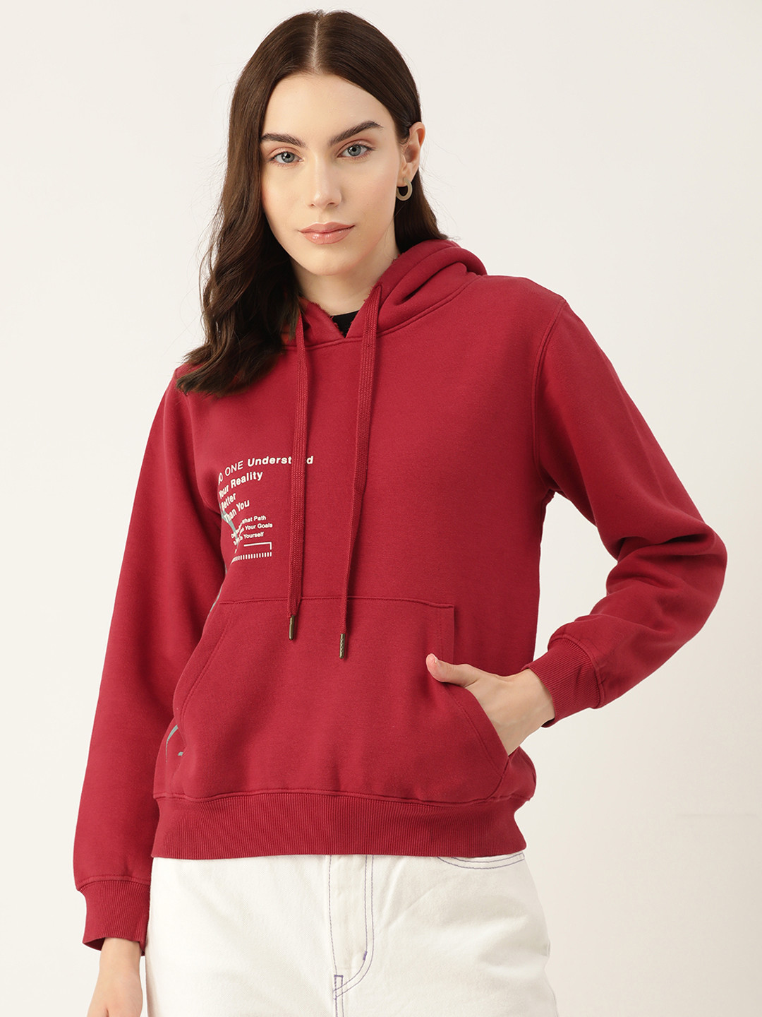

Madame Printed Hooded Sweatshirt, Red