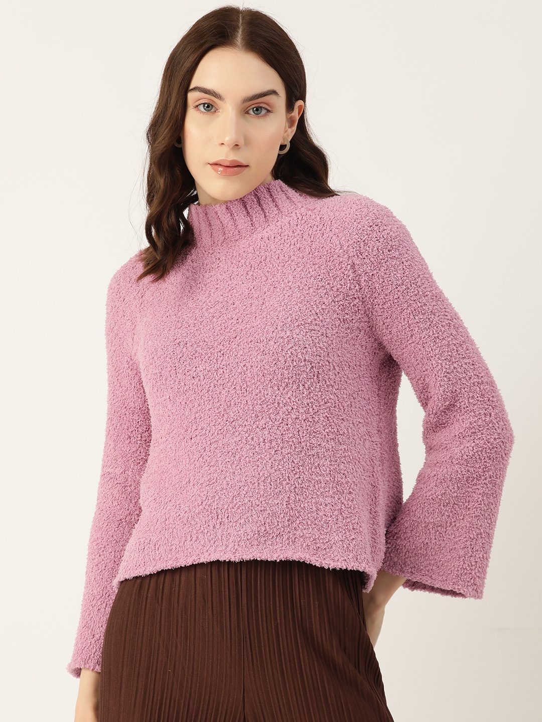 

Madame Women Turtle Neck Pullover, Pink